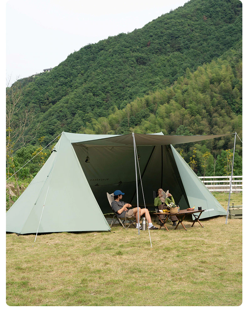 Cheap Goat Tents Blackdeer Shelter Tent Camping Silver Coated Big Tent Canopy Sunshade Rainproof Outdoor Camping Tarp   